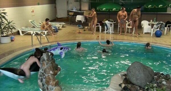 Indoor Dolphin Ride Full HD video - Clothing is a barrier for a nudist
