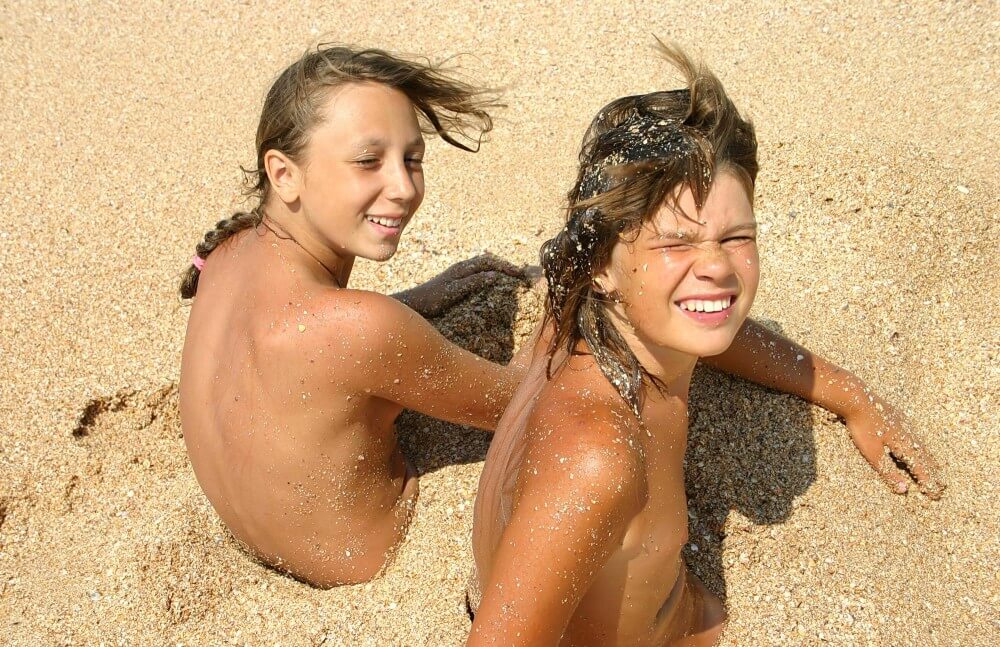 Ocean Beach Relaxing Photo Set - Interaction with Nature Through Naturism