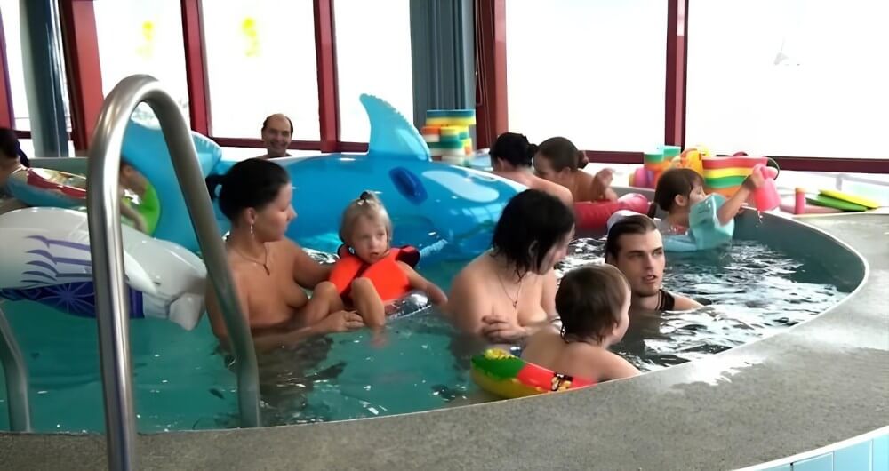 Indoor Swim Exercise - Nudism and naturism as a philosophy of life based on respect and acceptance