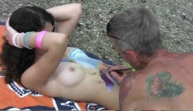 Body Art Nudist Beach 1 Full HD video - People in a State of Complete Nudity