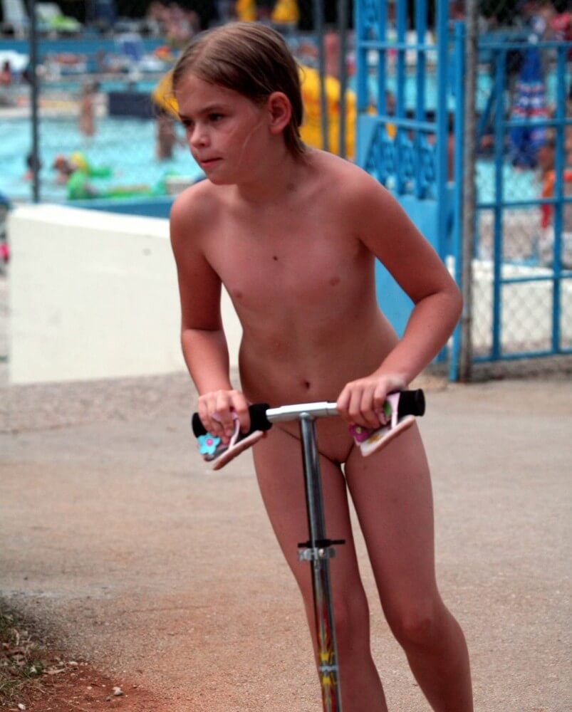 Pool-Side Naturist Scooter pics - Love for oneself and nature as the foundation of naturism
