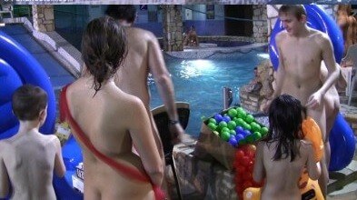 Splashing Water Zone 1 - Admission Permitted Only in the Nude