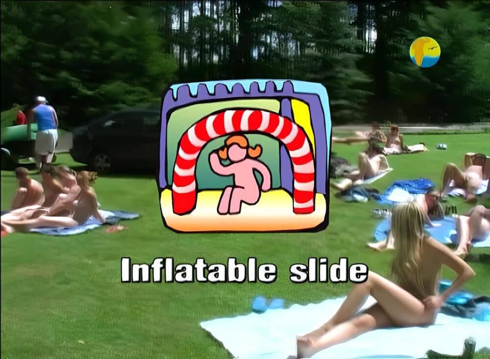 Naturist: Freedom: Inflatable Slide - Naturism and nudism value openness and sincerity