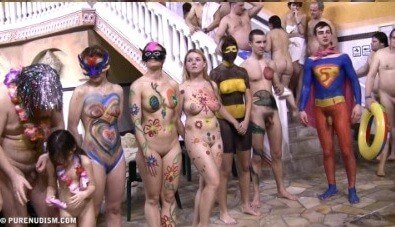 Body paint award lines Full HD - Engaging in naturism promotes inner harmony and peace of mind