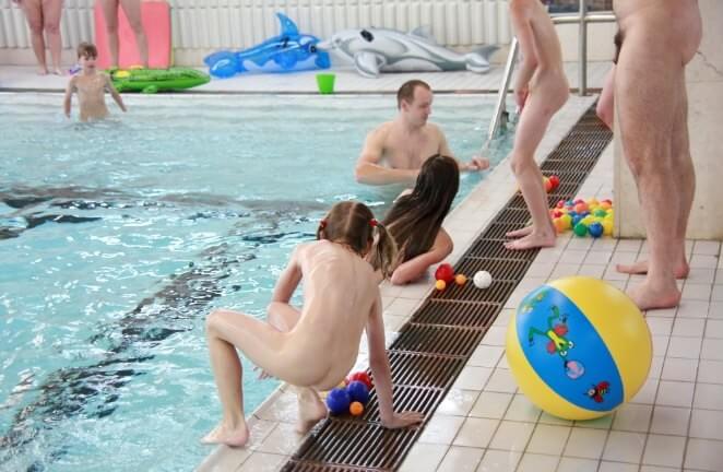 Nude family in the pool photos - The equality of body and spirit is an important idea in the practice of nudism and naturism